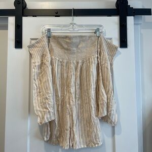 Billabong Striped Off-Shoulder Romper